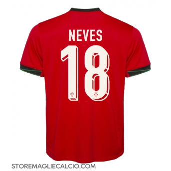 Portogallo Ruben Neves #18 Maglia Gara Casa Repliche Europei 2024